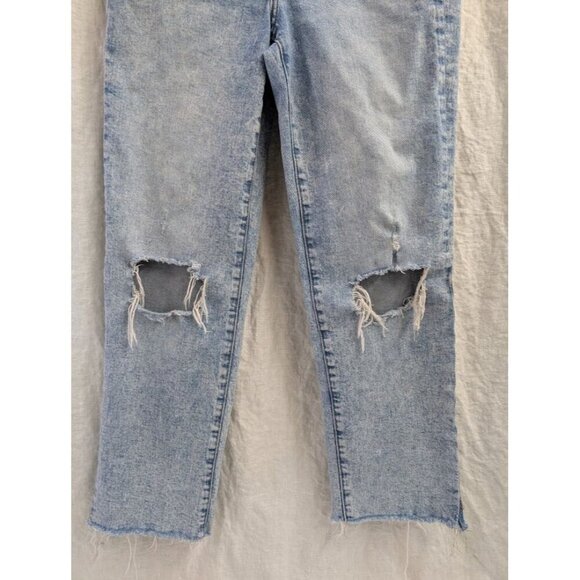 Express straight ankle high rise women's sz 4 regular stonewashed distressed K1 - Picture 7 of 14